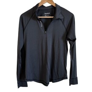 Reebok Women's Medium Gray‎ Long Sleeve 1/4 Zip Pullover Athletic Top medium